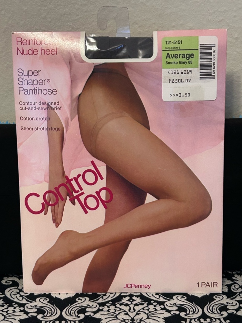 JCPenney Nylons Control Top size AVERAGE Smoke Grey NNU control top pantyhose